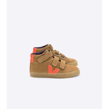 Kids' Veja ESPLAR MID SUEDE High Tops Brown | SG 679PJJ